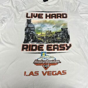 Harley Davidson Cafe Las Vegas T-Shirt Live Hard‎ Ride Easy Graphic Size Unknown